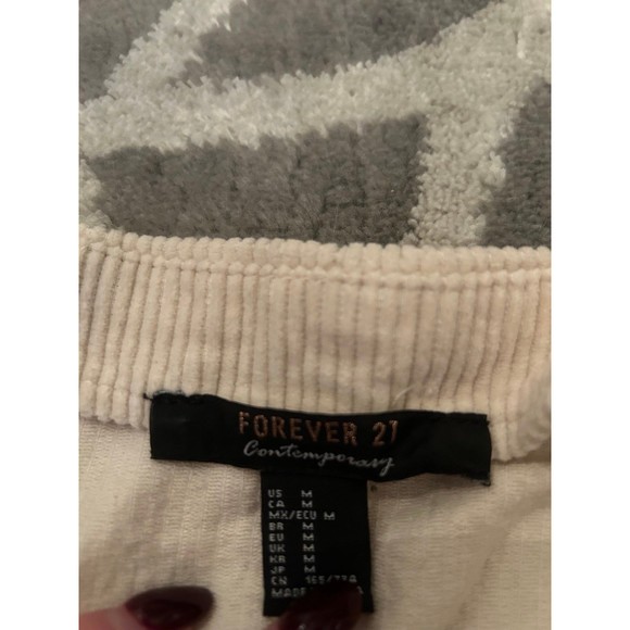 Forever 21 Cream Corduroy Button Up Mini Skirt - Picture 3 of 4